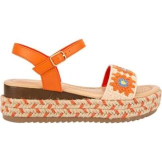SANDALIA TEJIDA CON PLATAFORMA NARANJA VI LINE