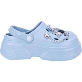 SANDALIA ZUECO AZUL BANANA PRICE