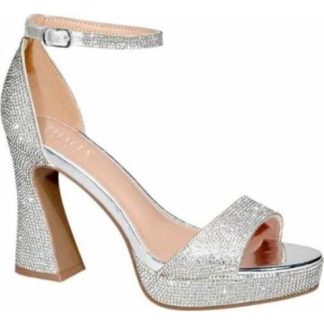 SANDALIAS CON PLATAFORMA BRILLOS PLATA THALIA SODI