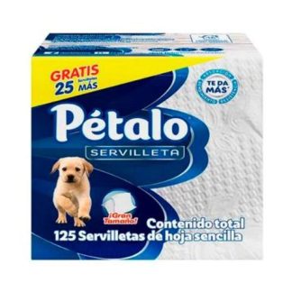 SERVILLETAS PETALO 100 PZ + 25 PZ GRATIS