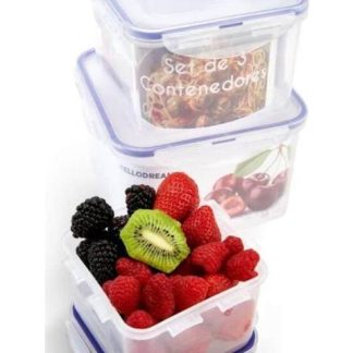 SET 3 TUPPERS HERMETICOS MULTICOLOR HELLODREAM