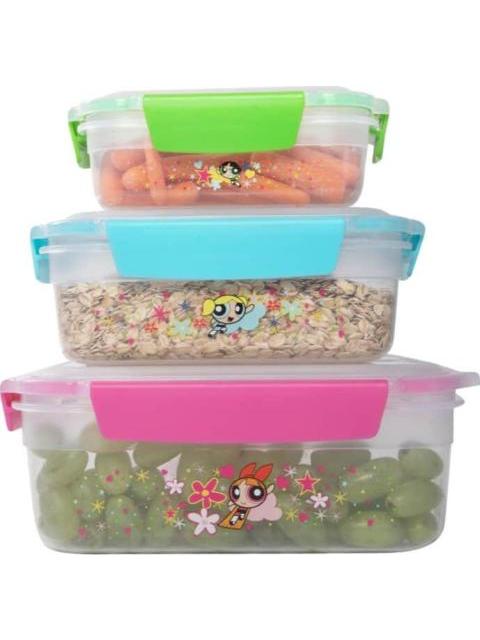 SET 3 TUPPERS HERMETICOS MULTICOLOR THE POWERPUFF GIRLS