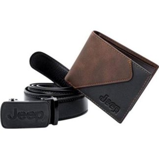 SET CARTERA Y CINTURON CON HEBILLA AUTOMATICA NEGRO JEEP