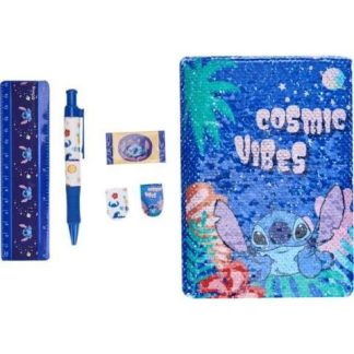 SET ESCOLAR LIBRETA LAPICERO SEPARADORES GOMA      LI AZUL STITCH