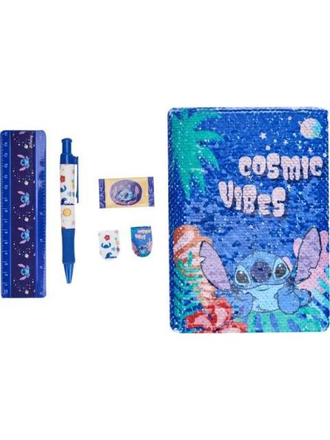 SET ESCOLAR LIBRETA LAPICERO SEPARADORES GOMA      LI AZUL STITCH