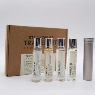 SET PERFUMES STALLION 53 TRAVEL 4X15ML AMADERADO Y ESPECIADOS
