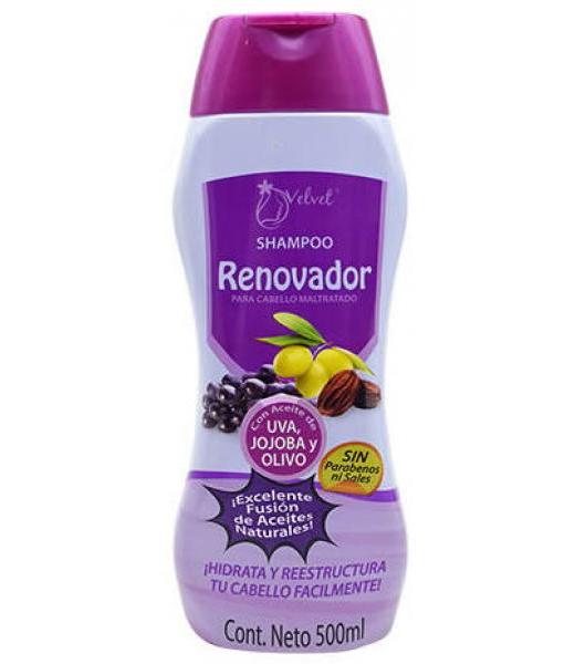 SHAMPOO ACEITE DE UVA JOJOBA Y OLIVO 500 ML VELVET