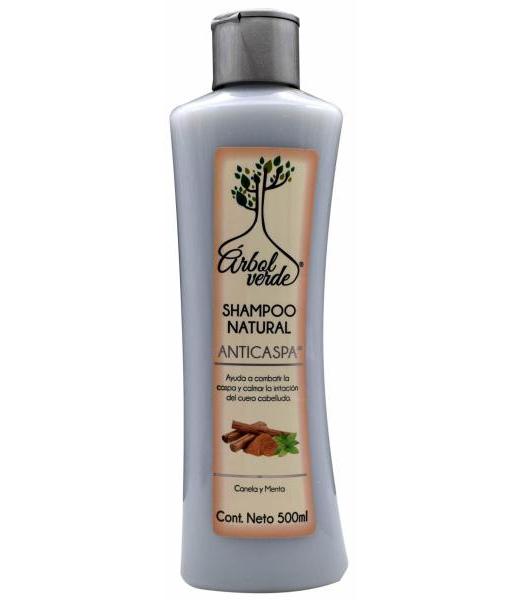 SHAMPOO ANTI CASPA CON CANELA Y MENTA 500 ML ARBOL VERDE