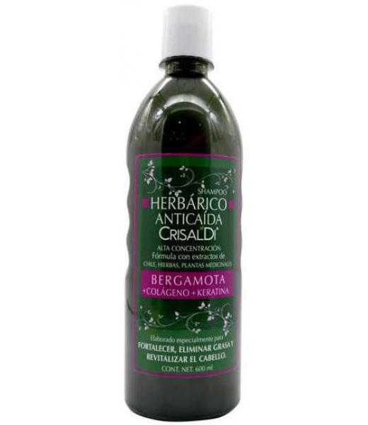 SHAMPOO ANTICAIDA CON BERGAMOTA COLAGENO Y QUERATINA 600 ML CRISA