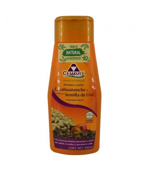 SHAMPOO CUARZO CACAHUANANCHE Y SEMILLA DE UVA 550ML CUARZO COSMETICS