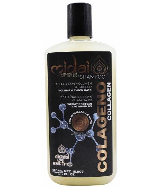 SHAMPOO COLAGENO PROTEINA DE SOYA Y VITAMINA B3 500 ML MIDAI