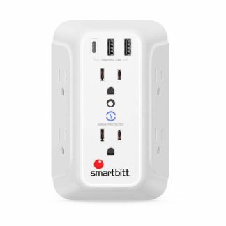 SMARTBITT SUPRESOR DE PICOS DE PARED SBSS-BW6-3U 6 CONTACTOS 3X USB 1480J 120V BLANCO
