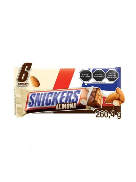 SNICKERS CHOCOLATE ALMOND CON 6 PZ DE 43.4 G