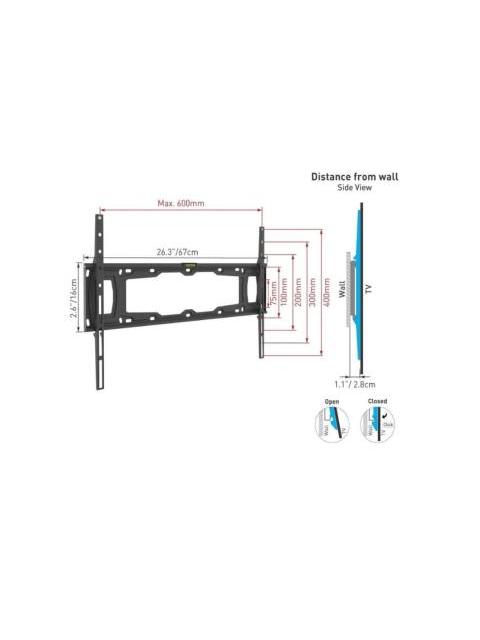 SOPORTE DE PARED BARKAN E400+ PARA PANTALLA FIJO-CURVO-PLANO 32 90 HASTA 60KG NEGRO