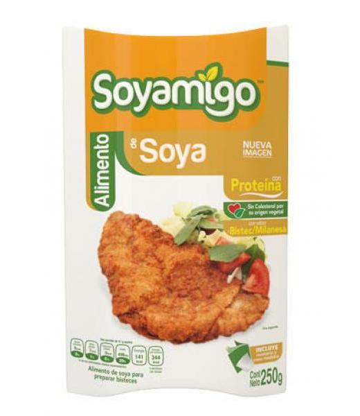 SOYAMIGO ALIMENTO DE SOYA SABOR BISTEC MILANESA 250GR SOYAMIGO