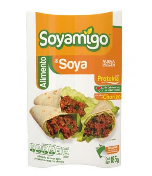 SOYAMIGO ALIMENTO DE SOYA SABOR CHORIZO 185GR. SOYAMIGO