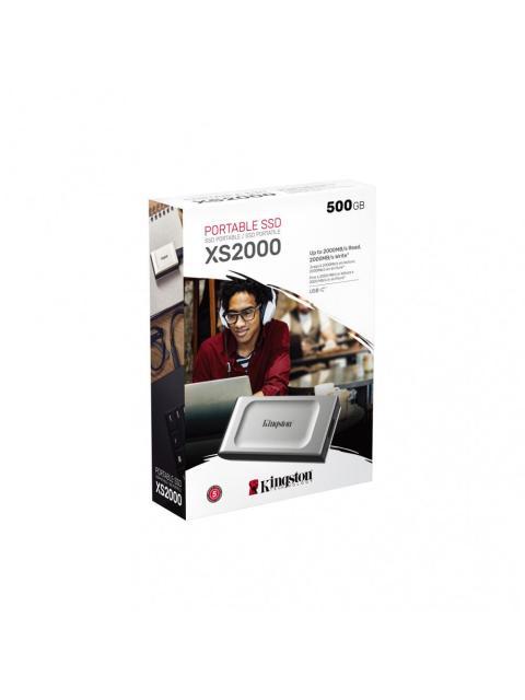 SSD EXTERNO KINGSTON XS2000 500GB USB C NEGRO-PLATA