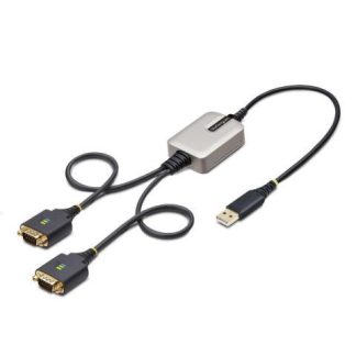 STARTECH  ADAPTADOR 2X RS-232 MACHO - USB MACHO 60CM NEGRO-GRIS
