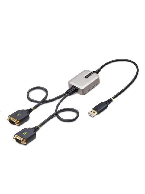 STARTECH  ADAPTADOR 2X RS-232 MACHO - USB MACHO 60CM NEGRO-GRIS