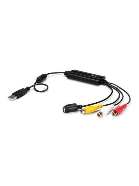 STARTECH  ADAPTADOR DE CAPTURA DE VIDEO USB MACHO - COMPOSITE-S-VIDEO-2X RCA HEMBRA NEGRO