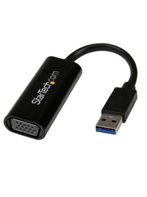 STARTECH  ADAPTADOR DE VIDEO CONVERTIDOR USB 3.0 MACHO - VGA HEMBRA 6CM NEGRO