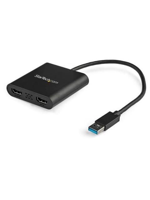 STARTECH  ADAPTADOR DE VIDEO EXTERNO USB 3.0 A 2 PUERTOS HDMI 4K PARA 2 PANTALLAS