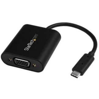 STARTECH  ADAPTADOR DE VIDEO EXTERNO USB-C MACHO - VGA HEMBRA NEGRO