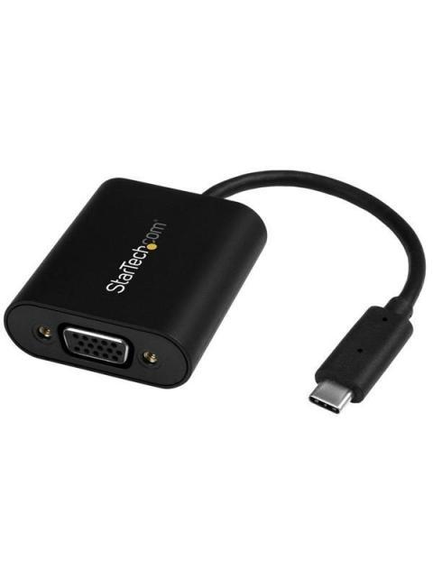 STARTECH  ADAPTADOR DE VIDEO EXTERNO USB-C MACHO - VGA HEMBRA NEGRO