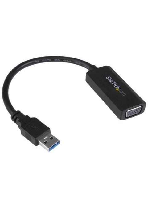 STARTECH  ADAPTADOR DE VIDEO USB 3.0 MACHO - VGA HEMBRA CON CONTROLADORES INCORPORADOS NEGRO