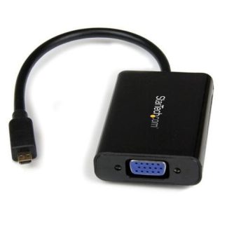 STARTECH  ADAPTADOR DE VIDEO Y AUDIO MICRO HDMI 19-P MACHO - VGA 15-P HEMBRA NEGRO