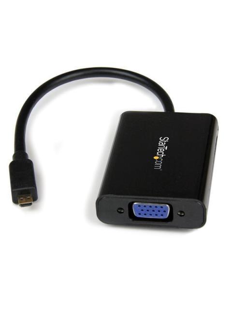 STARTECH  ADAPTADOR DE VIDEO Y AUDIO MICRO HDMI 19-P MACHO - VGA 15-P HEMBRA NEGRO