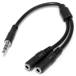 STARTECH  ADAPTADOR MINI-JACK 3.5MM 3-PIN MACHO - 2X MINI-JACK 3-PIN HEMBRA 20CM