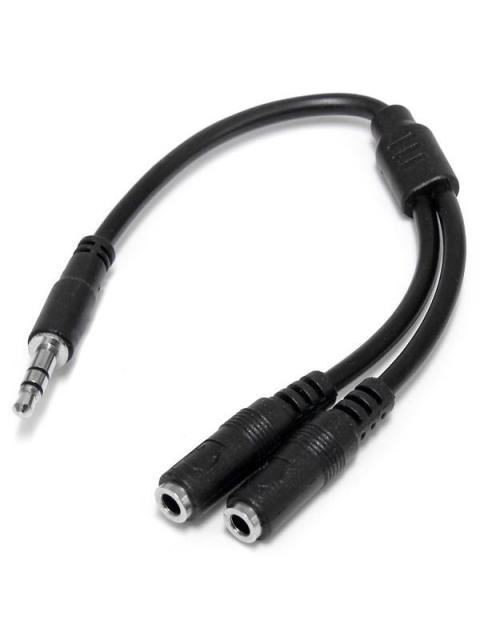 STARTECH  ADAPTADOR MINI-JACK 3.5MM 3-PIN MACHO - 2X MINI-JACK 3-PIN HEMBRA 20CM