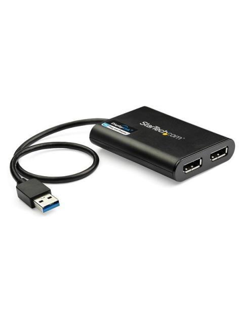 STARTECH  ADAPTADOR USB 3.0 MACHO - 2X DISPLAYPORT HEMBRA NEGRO
