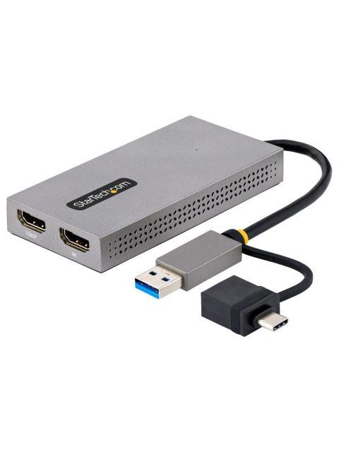 STARTECH  ADAPTADOR USB A-C MACHO - 2X HDMI HEMBRA GRIS