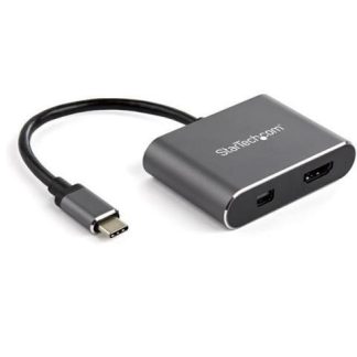 STARTECH  ADAPTADOR USB C MACHO - HDMI-MINI DISPLAYPORT HEMBRA NEGRO-GRIS