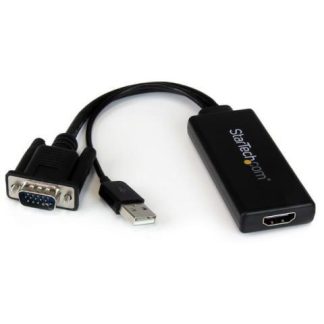 STARTECH  ADAPTADOR VGA-USB MACHO - HDMI HEMBRA 25CM NEGRO