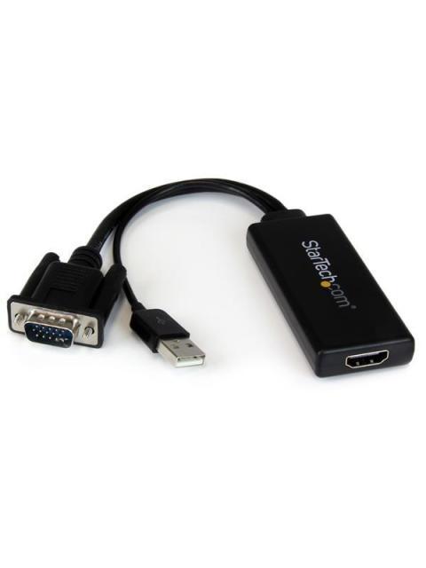 STARTECH  ADAPTADOR VGA-USB MACHO - HDMI HEMBRA 25CM NEGRO
