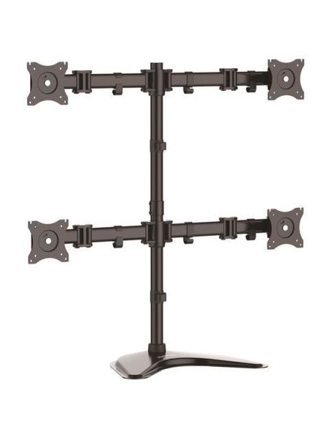 STARTECH  BASE DE SOPORTE AJUSTABLE VESA PARA 4 MONITORES 13 - 27 8KG NEGRO