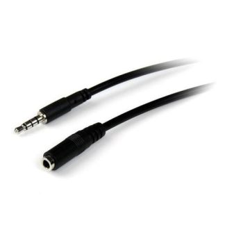 STARTECH  CABLE 3.5MM MACHO - 3.5MM HEMBRA 2 METROS NEGRO