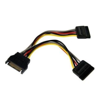 STARTECH  CABLE ADAPTADOR BIFURCADOR DIVISOR DE ALIMENTACION SATA 15CM 2X HEMBRA