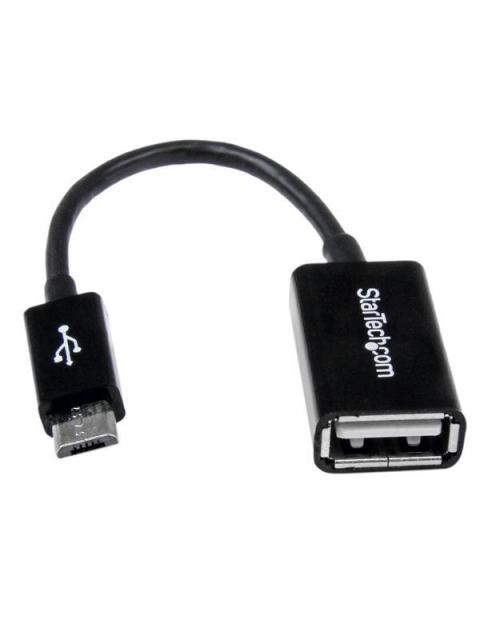 STARTECH CABLE ADAPTADOR MICRO USB MACHO - USB A HEMBRA 12CM NEGRO