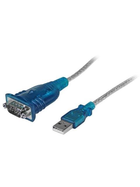 STARTECH  CABLE ADAPTADOR USB 2.0 A MACHO - RS-232 DE 1 PUERTO SERIAL DB9 MACHO 43CM AZUL-PLATA