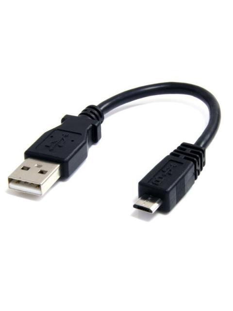 STARTECH  CABLE ADAPTADOR USB A MACHO - MICRO USB B MACHO PARA TELEFONO CELULAR 15CM NEGRO