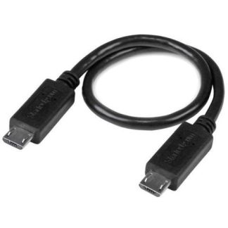 STARTECH  CABLE ADAPTADOR USB OTG MICRO USB MACHO - MICRO USB MACHO 20CM NEGRO