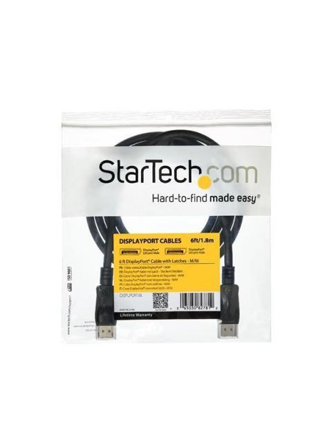 STARTECH  CABLE DISPLAYPORT CON CERTIFICACION VESA DISPLAYPORT 1.2 MACHO - DISPLAYPORT 1.2 MACHO 4K 60HZ 3 METROS NEGRO CON CIERRE DE SEGURIDAD - Image 5