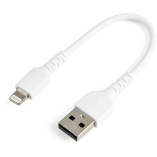 STARTECH  CABLE DE CARGA CERTIFICADO MFI LIGHTNING MACHO - USB A 2.0 MACHO 15CM BLANCO PARA PARA IPOD-IPHONE-IPAD