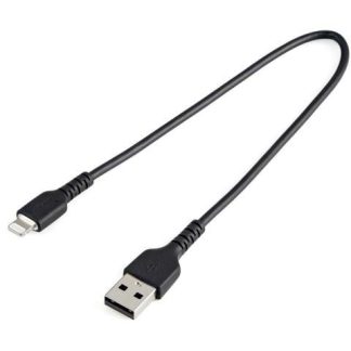 STARTECH  CABLE DE CARGA CERTIFICADO MFI LIGHTNING MACHO - USB A 2.0 MACHO 30CM NEGRO PARA PARA IPOD-IPHONE-IPAD