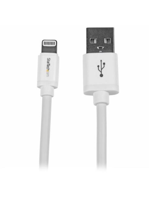 STARTECH  CABLE DE CARGA CERTIFICADO MFI LIGHTNING MACHO - USB A MACHO 2 METROS BLANCO PARA IPOD-IPHONE-IPAD