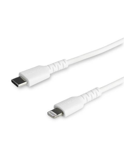 STARTECH  CABLE DE CARGA CERTIFICADO MFI LIGHTNING MACHO - USB-C MACHO 1 METRO BLANCO PARA IPOD-IPHONE-IPAD